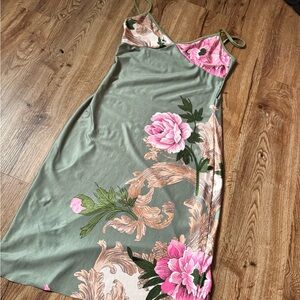 Floral Green and Pink Dress